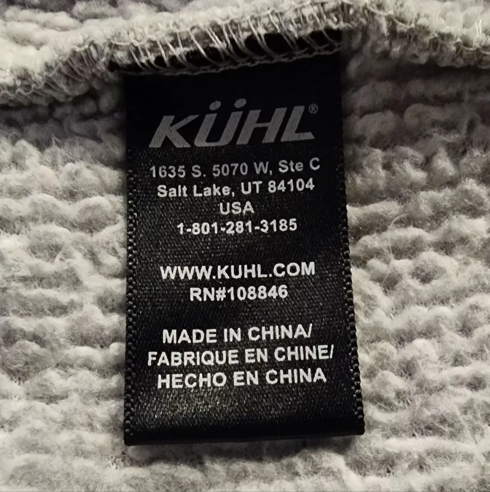 Kuhl Gray Zip-Up Fleece Jacket, Size Large